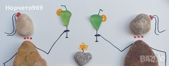 Ръчно изработено персонално пано от морски камъчета, снимка 2 - Картини - 39700271