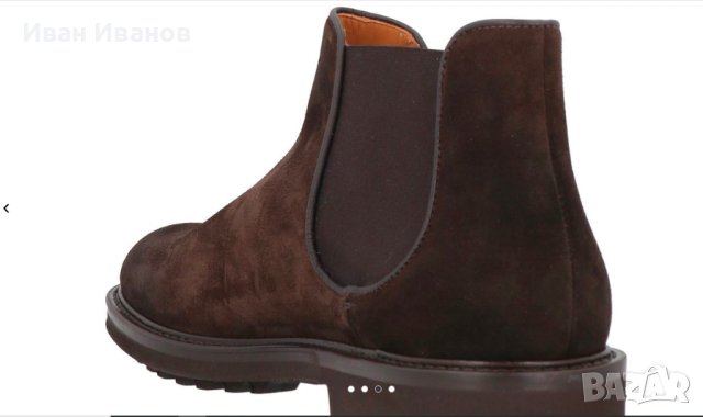 Луксозни Италиански Велурени боти Doucal's  номер 45,5 , снимка 2 - Мъжки боти - 44185869