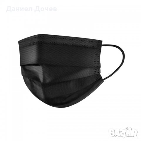 ПРОМО ЦЕНА! ЧЕРНА трипластова маска с ластик 