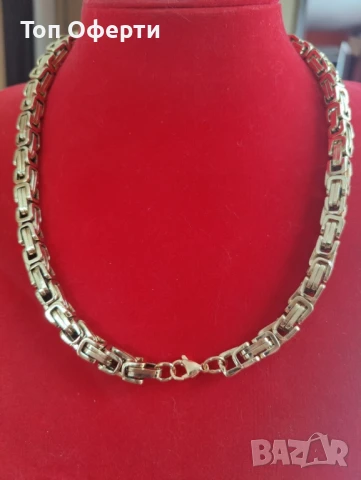 Ланец от медицинска стомана - Кралска плитка, снимка 2 - Колиета, медальони, синджири - 48289251