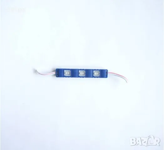 Светодиодна лайсна с 3 диода самозалепваща синя 12V 1W, снимка 1