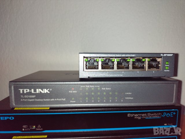 ЛОТ POE CCTV Switch 2x Utepo 2x TP-link, снимка 3 - Суичове - 44173599