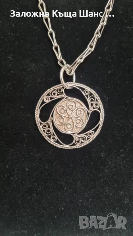 Сребърен синджир с медальон 13,22 грама, снимка 3 - Колиета, медальони, синджири - 47423245