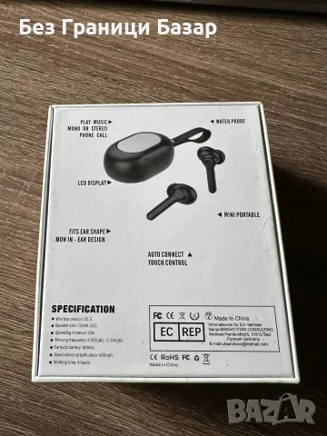 Нови TS08 Bluetooth Слушалки TWS Touch Control LCD Заряден Калъф 400mAh, снимка 2 - Bluetooth слушалки - 56211045