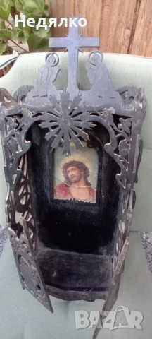 Стар иконостас,триптих,дърворезба,1934г., снимка 4 - Други ценни предмети - 51344374