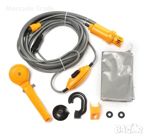 Портативен къмпинг душ Mercado Trade, С помпа, За МПС, 12V, снимка 2 - Къмпинг мебели - 50524384