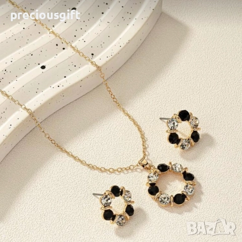 Комплект бижута - гердан и обеци, снимка 3 - Бижутерийни комплекти - 52053862