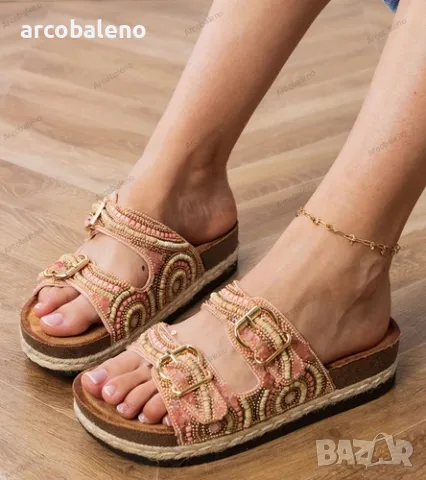 Дамски етнически чехли с катарами на презрамките Zebrina, 4цвята , снимка 9 - Сандали - 50199072