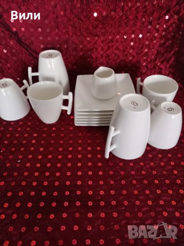 Дизайнерски сервиз за чай/кафе от костен порцелан , снимка 1 - Сервизи - 42194502