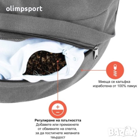 Възглавница за медитация и йога полумесец (полузафу) е идеална за позициониране в поза лотос. , снимка 3 - Йога - 42770210