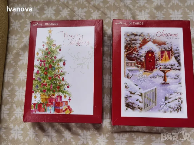 Коледни картички, кутия от 30бр нови