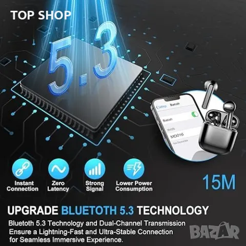 Нови Безжични Bluetooth 5.3 слушалки Водоустойчиви USB-C, снимка 5 - Bluetooth слушалки - 49444285