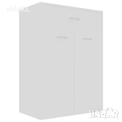 vidaXL Шкаф за обувки, бял, 60x35x84 см, инженерно дърво(SKU:801071), снимка 1 - Шкафове - 48995573