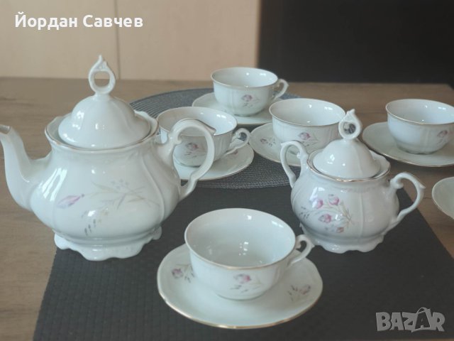 Красив порцеланов сервиз за чай Коста Йорданов, снимка 10 - Сервизи - 42521868