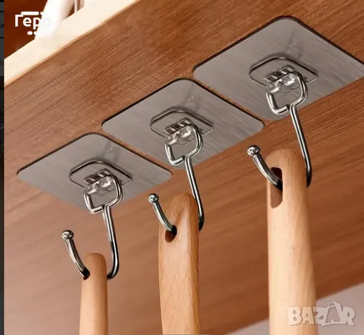 Пакет здрави самозалепващи се куки - закачалки за стена -  5 бр., снимка 3 - Други - 48398582