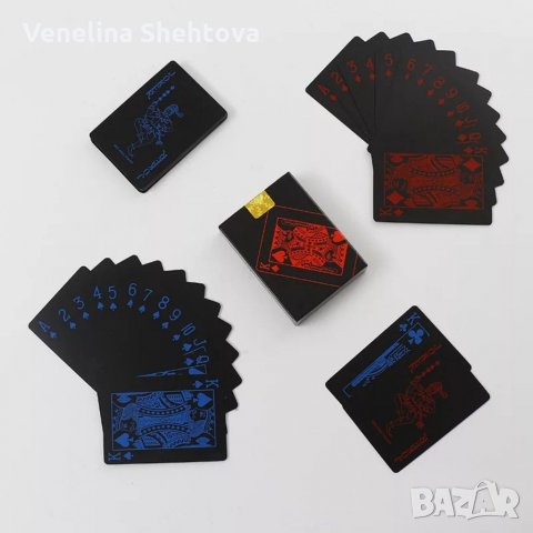 Черни PVC водоустойчиви карти за игра на покер Пластик , снимка 4 - Карти за игра - 29164630