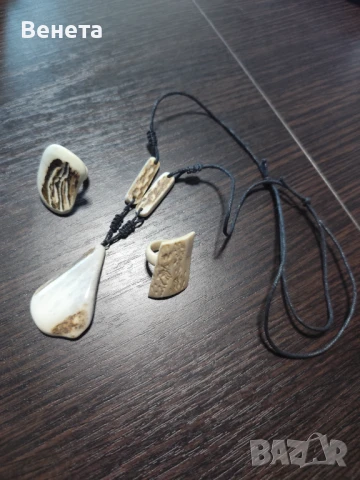 Комплекти от кост от рог-handmade, снимка 5 - Бижутерийни комплекти - 51284908