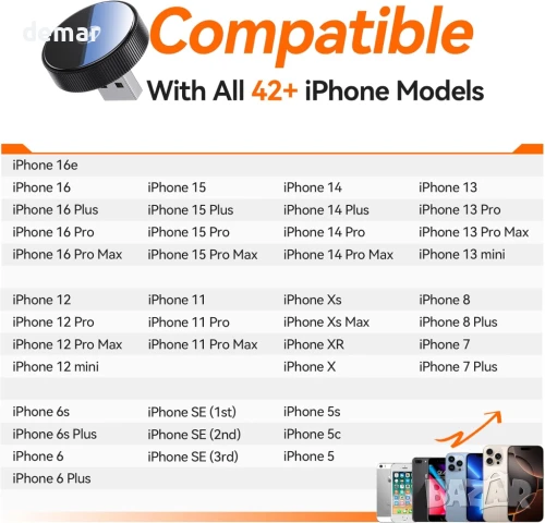 Cleviton - Apple Carplay безжичен адаптер, Bluetooth 5.3 и WiFi 6, USB A/C, черен, снимка 8 - Аксесоари и консумативи - 51396120