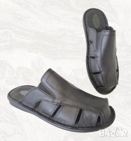 Габровски мъжки чехли от ЕСТЕСТВЕНА кожа модел 141, снимка 2 - Мъжки чехли - 28979743