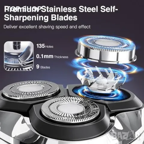 Нова Водоустойчива мъжка Електробръсначка YIRISO с Pop-up Тример, снимка 2 - Електрически самобръсначки - 49892812