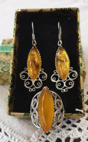 Винтидж комплект стил филигран, снимка 2 - Бижутерийни комплекти - 44349004