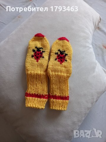 Ръчно плетени детски чорапи, ходило 15 см., снимка 1 - Детски комплекти - 44418337