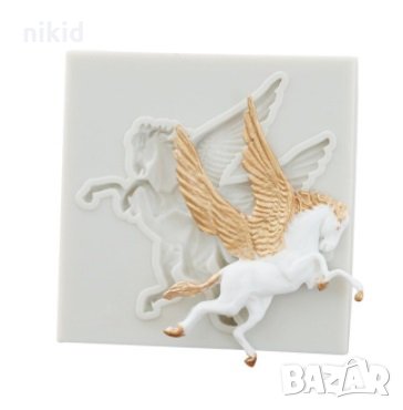Кон с Крила Пегас силиконов молд форма декорация и украса торта фондан шоколад, снимка 3 - Форми - 30171339