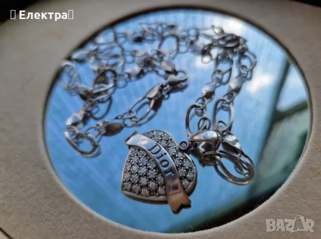 Сребърно колие Dior, печат 925