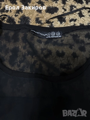 Черна блузка , снимка 2 - Тениски - 52870887