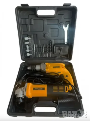 Комплект 2 в 1 бормашина и ъглошлайф на ток, снимка 1