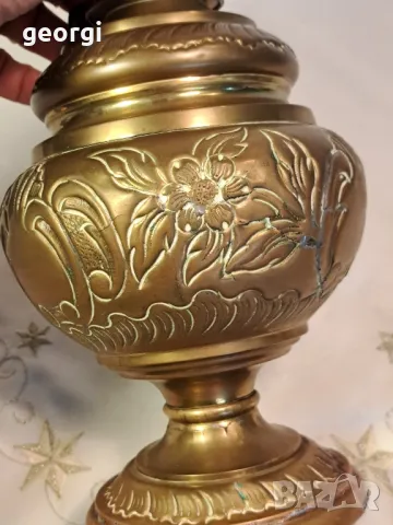 Стара месингова газена лампа  7/2, снимка 9 - Антикварни и старинни предмети - 49778904