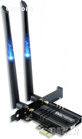 AX5400 Mbps Ubit AX210 WiFi 6E PCIe 802.11ax Tri-Band 6G/5.8G/2.4GHz, Bluetooth 5.2, снимка 1 - Мрежови адаптери - 36939567