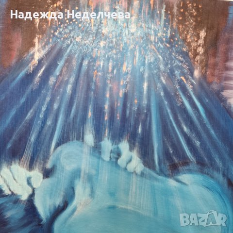 Авторска картина с маслени бои на платно 40/40 см., снимка 2 - Картини - 44212832