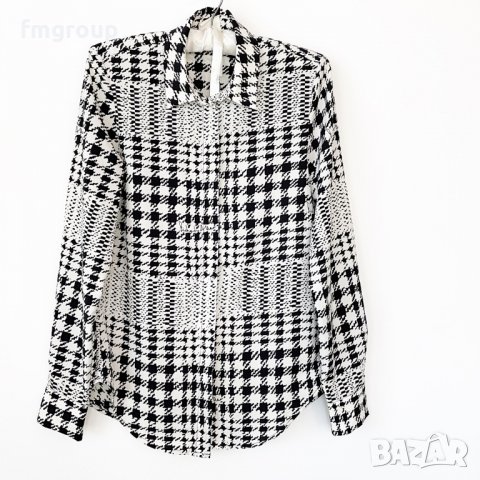 Дамска риза H&M пепит черно и бяло