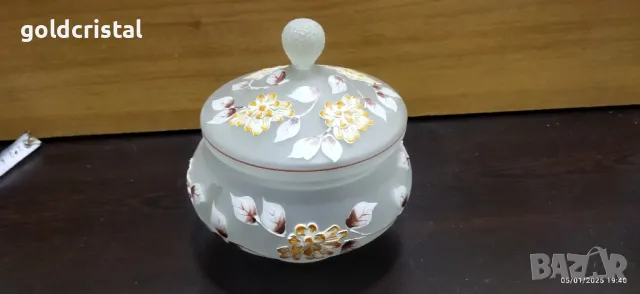 кристална купа ръчно рисувана, снимка 13 - Антикварни и старинни предмети - 48562196