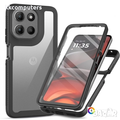 Clear Case for Motorola Moto G86 5G / Power 5G | Комплект с Протектор | Черен, Тъмносин, Лилав, Розо