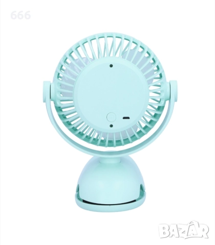 USB вентилатор, мини щипка, мощен, 3-лопатков, акумулаторен, 4-скоростен, настолен охлаждащ вентилат, снимка 5 - Друга електроника - 52896074