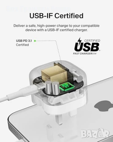 Ново Belkin Компактно 30W USB-C Зарядно за iPhone, Samsung, iPad с кабел, снимка 5 - Друга електроника - 51251606