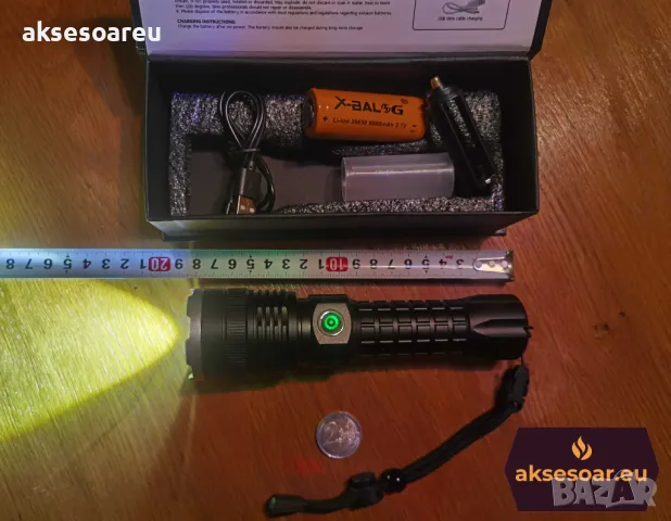 Висококачествен Супер Мощен P90 лек преносим LED прожектор акумулаторен дълготраен регулируем фенер, снимка 7 - Лед осветление - 48799692