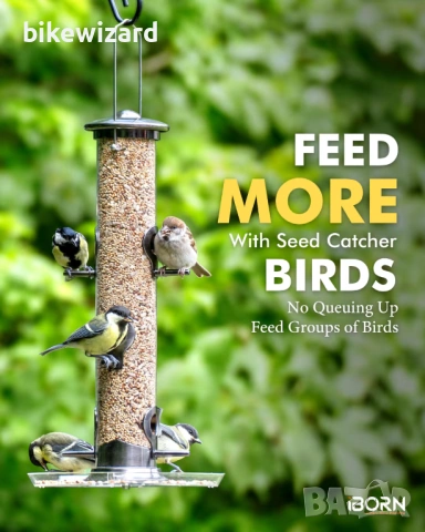 Хранилка за птици с топчета Suet Ball Station, 6 места за кацане – Черна, 38 см НОВА, снимка 4 - За птици - 53168629