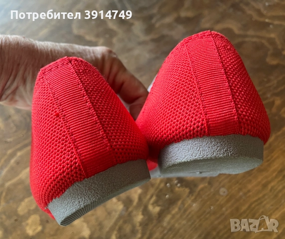 Обувки, леки, плътен здрав текстил, гумена подметка, червени, 38 *НОВИ*, снимка 4 - Дамски ежедневни обувки - 51606401