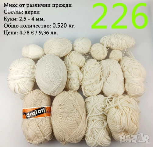 Евтини прежди в малки количества - нови и остатъци , снимка 17 - Други - 52042403