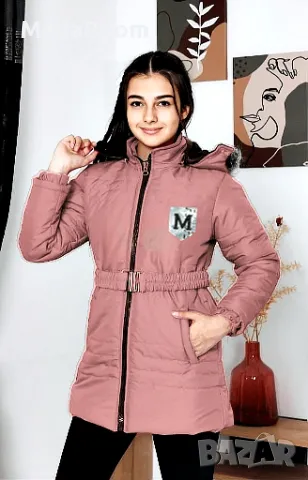 Детско зимно яке в розов цвят, снимка 2 - Якета - 48058213