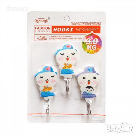 2464 Комплект самозалепващи закачалки различни модели, снимка 4 - Закачалки - 36643742