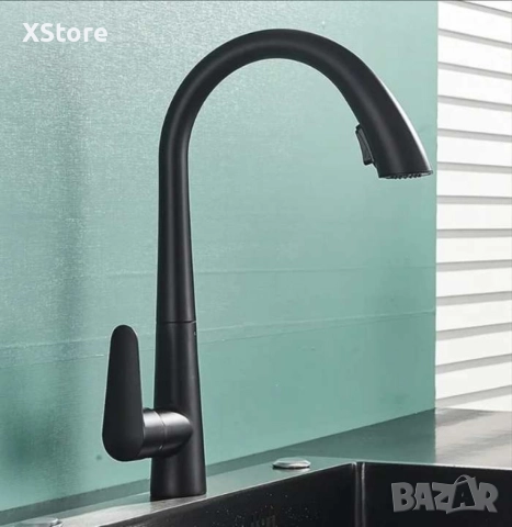 Смесител за кухненска мивка черен мат, снимка 2 - Смесители - 52588662