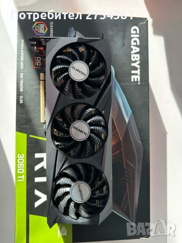 Видео карта Gigabyte RTX 3060TI 8GB, снимка 3 - Видеокарти - 53041612