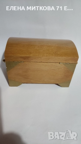 Дървено сандъче с облицовка и метален обков, снимка 4 - Антикварни и старинни предмети - 52795666