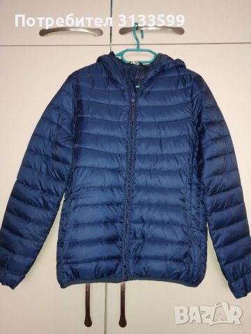 Дамско синьо яке с качулка , снимка 3 - Якета - 37344474