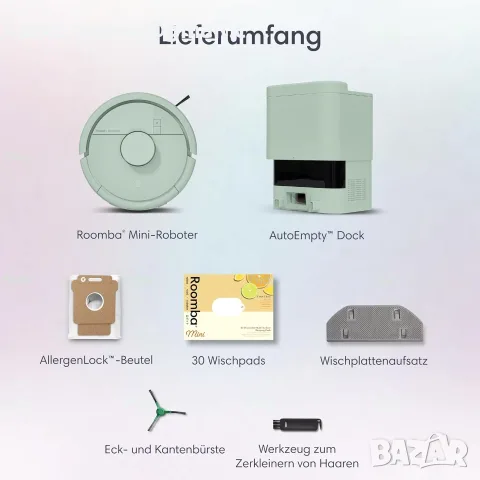iRobot Roomba Mini – 7000 Pa, LiDAR, моп и AutoEmpty станция, снимка 10 - Прахосмукачки - 55879824
