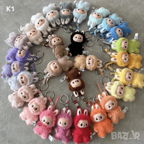 НОВО! Labubu PIN FOR LOVE, Лабубу играчка плюшен ключодържател 11см